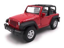 Modellauto Jeep Wrangler Rubicon Geländewagen Rot Cabrio  Auto Maßstab 1:34-39 