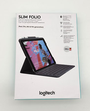 Logitech Slim Folio Tastaturhülle für Apple iPad 7./8./9. Gen - Graphit Deutsch