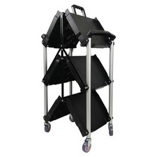 Professioneller 3-Etagen-Servierwagen - klappbar mit 4 Rollen & 250kg Tragkraft