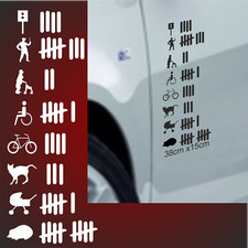 1x  Aufkleber 38cm Strichliste Liste  Auto Türen