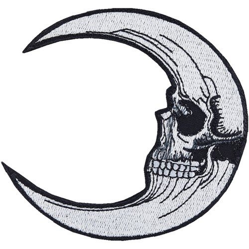 Totenkopf aufnäher halbmond - totenkopf,
