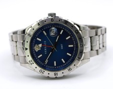 Versace Uhr Herren Armbanduhr Herrenuhr silber blau Medusa Herrenuhr