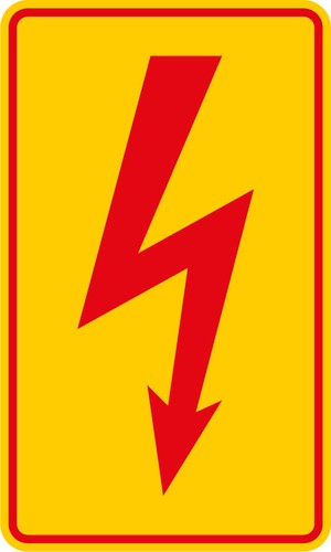Aufkleber blitzpfeil vde - aufkleber, „blitzpfeil