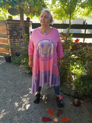 Tunika upcycling rosa und - rosa,