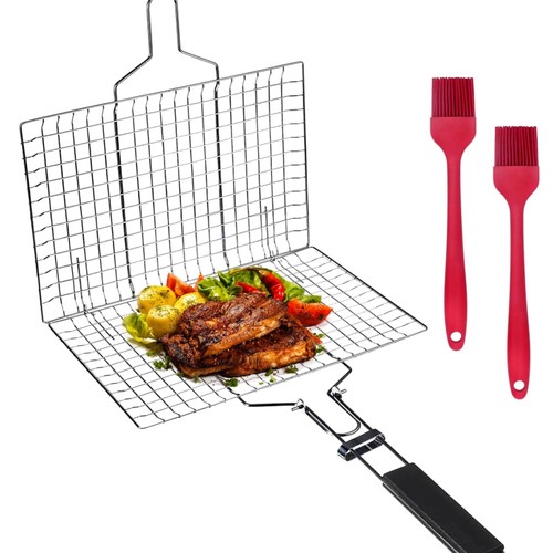 Edelstahl grillkorb 32x22cm - grillkorb,