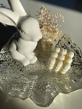 Bubble Kerze, bubble candle, cube, beige