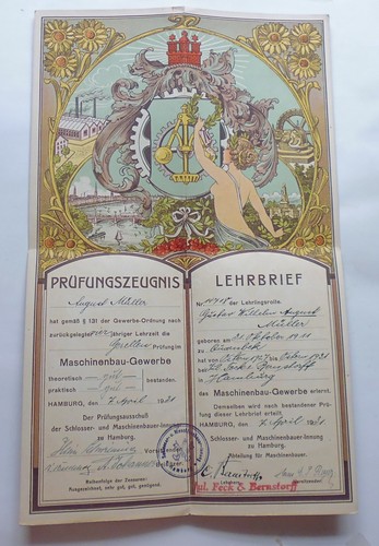 Alter gesellenbrief lehrbrief - gesellenbrief,,