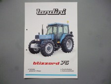 landini blizzard 75 Traktor    Original Schlepper  Prospekt 2 Seiten