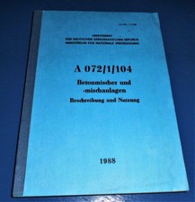 Original DDR NVA Dienstvorschrift DV A 072/1/104 Betonmischer Mischanlagen
