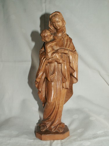 Geschnitzte heiligenfigur aus - geschnitzte,