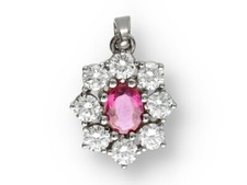 Rubin Brillant Anhänger Damen