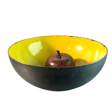 TORBEN ORSKOV Schale KRENIT Herbert Krenchel 20 cm gelb Emaille Email