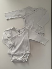 2x H&M Wickelbody Gr. 62 Bodies Zwillinge • Langarmbody weiß Basic Newborn Body