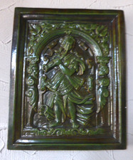 Ofenkachel,  Kachel, Keramik Fliese, mittelalterliche Figur grün