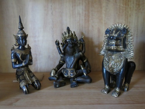 Thai bronze figur betende - figur,