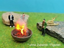 Feuerschale Feuerkorb inkl. LED Brandflackern Feuer für Spur H0 + TT 1:87 Modell