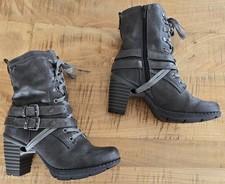 Mustang, Stiefel Damen, Grau, Used look, Gr.40, Gefüttert, Echtleder, NEU UVP90€