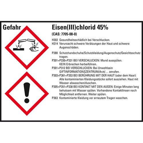 Ghs etikett eisenchlorid - ghs-etikett, eisen(iii)chlorid
