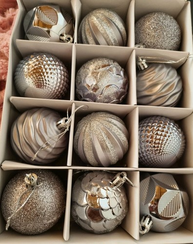 Weihnachtskugeln set silber - 12,