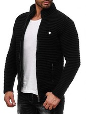 Redbridge Herren Strickjacke Übergangsjacke Jacke Sweat RB Premium Schwarz