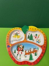 Sammlungsauflösung : Vintage Fataco Melamine Ware Teller 3geteilt! ABC 1-ß X-Mas