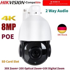 Hikvision Kompatibel 4K 8MP POE IP Speed Dome PTZ Kamera 30x Zoom IR Mikrofon
