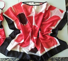 ALBA MODA TUNIKABLUSE  Bademode Weiß/Rot/Schwarz NEU