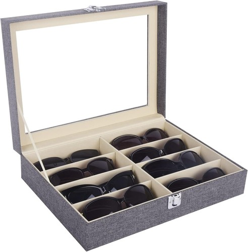 Brillenbox leinen grau für - brillenbox,