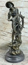 Bronzeskulptur statue fischer - bronzeskulptur,