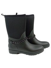 Sofie Schnoor Gummistiefel Damen Schwarz Gr. 39 Elegant Uni mit Logo Kette