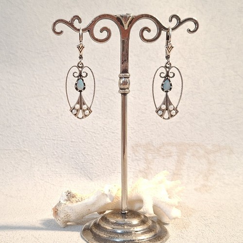 Jugendstil opal ohrringe - opal,