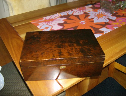 Antike holz schatulle - holz,