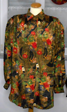 Seidenbluse XL Handgefertigt