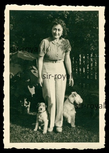 Frau mit foxterrier - frau,