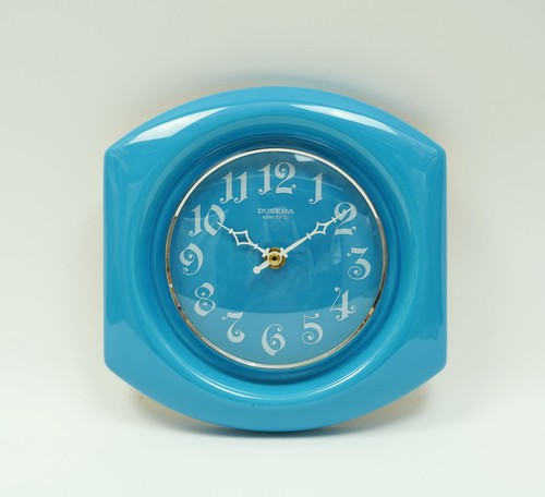Blaue keramik wanduhr - blaue,