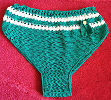 Hippie true vintage 70er Jahre Häkelbikini Höschen Gr 36/38 S High Waist