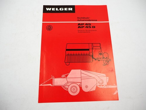 Original prospekt welger 45 - prospekt,