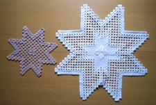 Sterne Hardanger weiß mit gold  43cm  - rosa mit silber  21cm