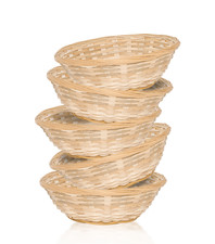 5 x Bambuskörbchen rund 17 cm