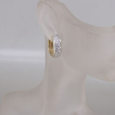 Creolen 585/14k Gelbgold Weissgold mit 30 Brillanten ca. 0,30 ct W/si Ø 16,5 mm