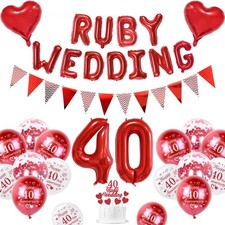 Rubin Hochzeit Deko, 40