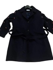 Damen Mantel von Himmelblau By Lola Paltinger HSE Gr 48 NEU Mit Bindegürtel Blau