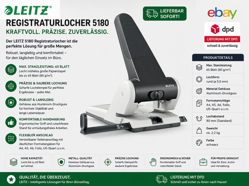 Leitz registraturlocher 5180 - registraturlocher,