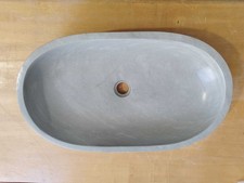 B-Ware Sandstein Waschbecken MARA 70 cm oval poliert Aufsatzbecken wohnfreuden