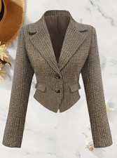 Damen karierter Blazer