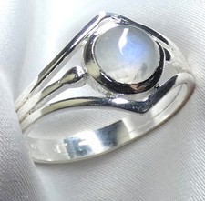 ? Gr. 55 (17,5) • Regenbogen-Mondstein-Ring 925 Silber • Feiner Blauschimmer ?