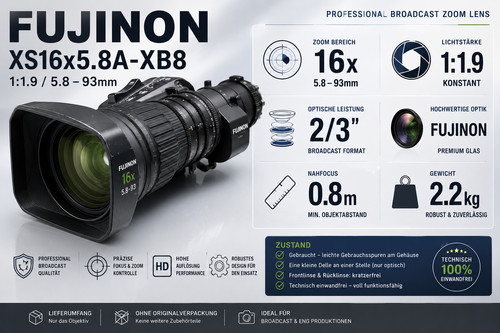 Fujinon xs16x5 xb8a - fujinon, xs16x5.8a-xb8a