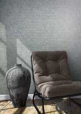 Vliestapete Buchstaben Antik Putz Optik Grau Weiß Metallic 82366 (3,30€/1qm)