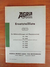 ETL Agria Mäheinrichtungen mit Planetenantrieb Ersatzteilliste Mähwerk Antrieb