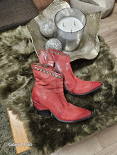  A.S. 98 Airstep As98 Damen Boots Biker Stiefel Stiefeletten Rot Größe 39 